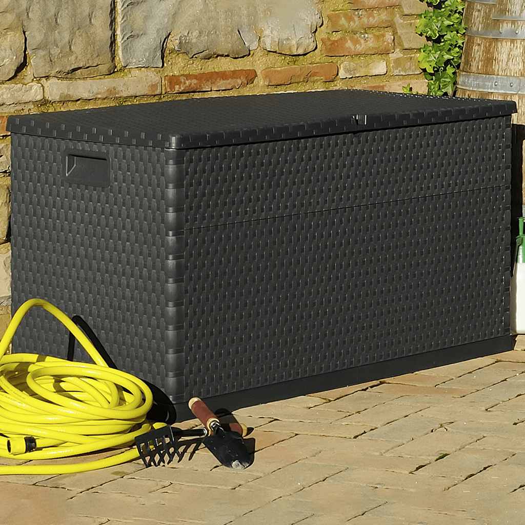 Garden Storage Box Anthracite 120x56x63 cm PP Rattan